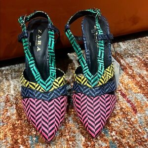 Zara Women's Colorful Geometric Heels